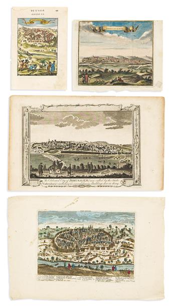(JERUSALEM.) Group of 8 seventeenth-through-nineteenth-century views and plans.